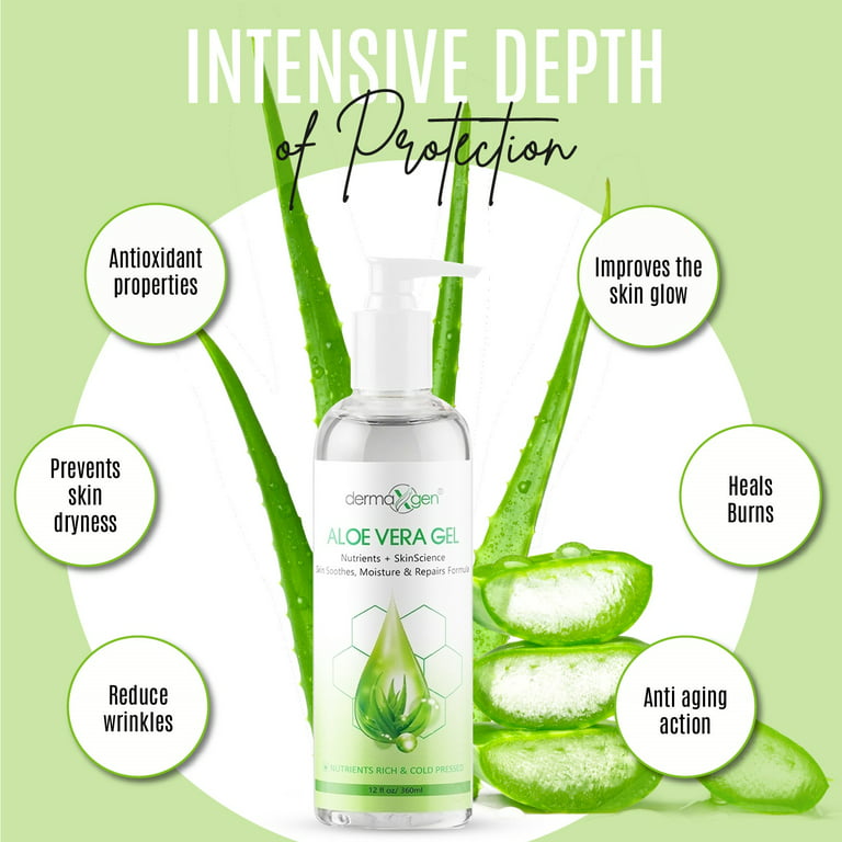 Aloe Vera Soothing Gel 100% Pure Moisturizer 12 FL OZ