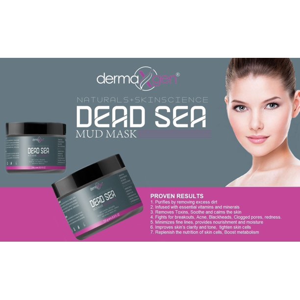 Dead Sea Mud Mask - deep cleansing, exfoliating, detoxifying - Blackhead remover, Minimize Facial Pores & Cleanser Treatment - Natural & Organic Treatment For Youthful Skin