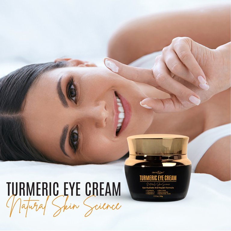 Dermaxgen Turmeric + Vitamin C Eye Cream - Booster Anti Aging Eye Cream - Hydrating & Moisturizing Eye Cream for Dark Circles & Puffiness, Visible Results Under Eye Cream Reduces Eye Bags & Fine Lines