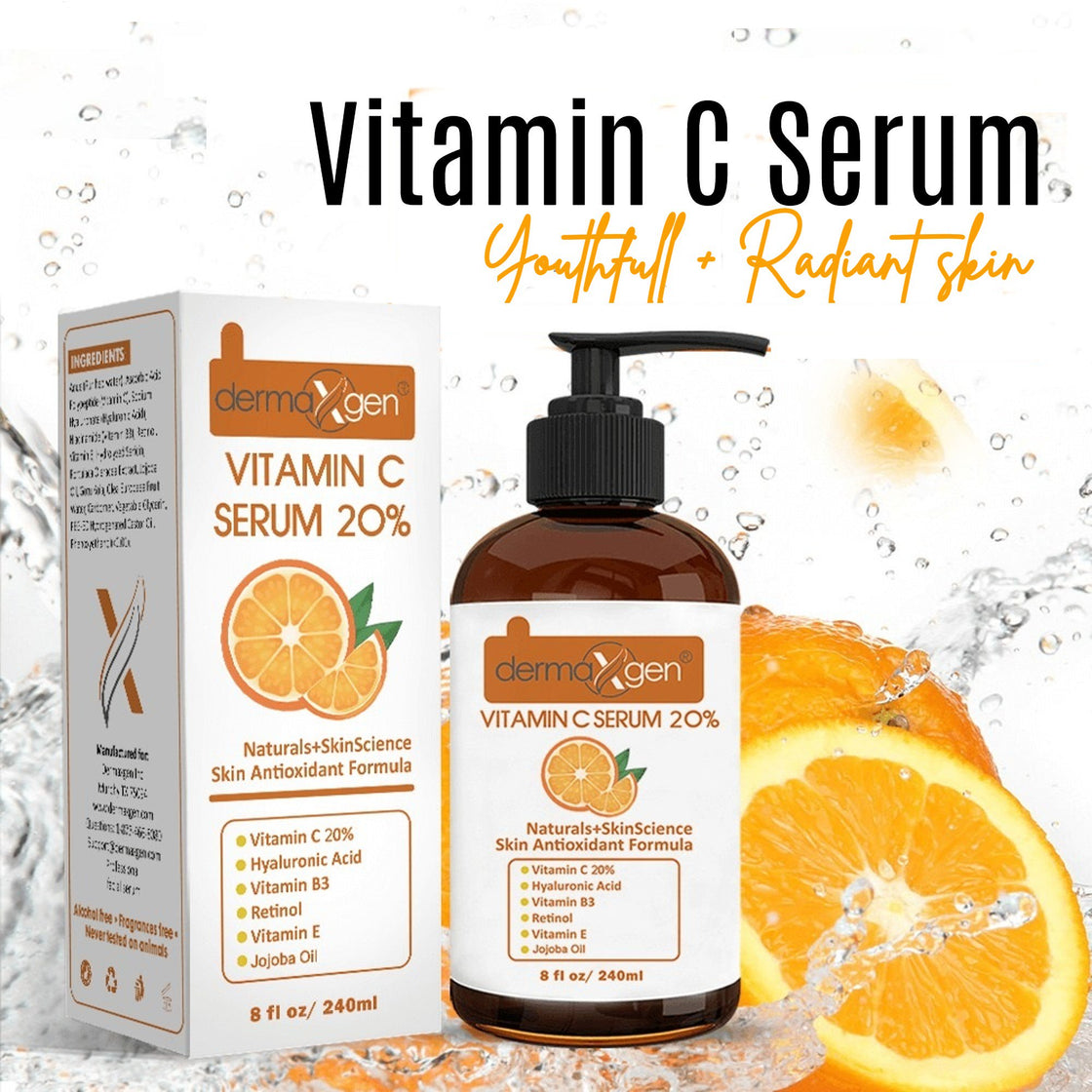 Pure Vitamin C 20% Anti Aging Serum, Hyaluronic Acid, Vitamin A and Vitamin E Anti wrinkle rejuvenator- 2 fl oz