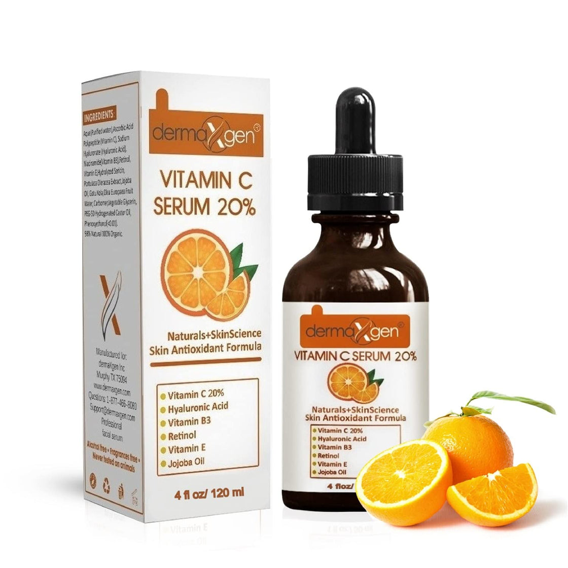 Pure Vitamin C 20% Anti Aging Serum, Hyaluronic Acid, Vitamin A and Vitamin E Anti wrinkle rejuvenator- 2 fl oz