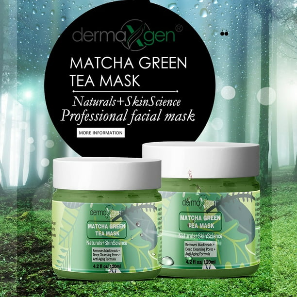 Green Tea Mud Mask - Matcha Powder, Aloe Vera, Kaolin and Bentonite Clay for Hydrating / Detoxifying / Deep Cleansing / Minimize Pores / Healing, Relaxing and Anti-wrinkle Organic Facial Mask