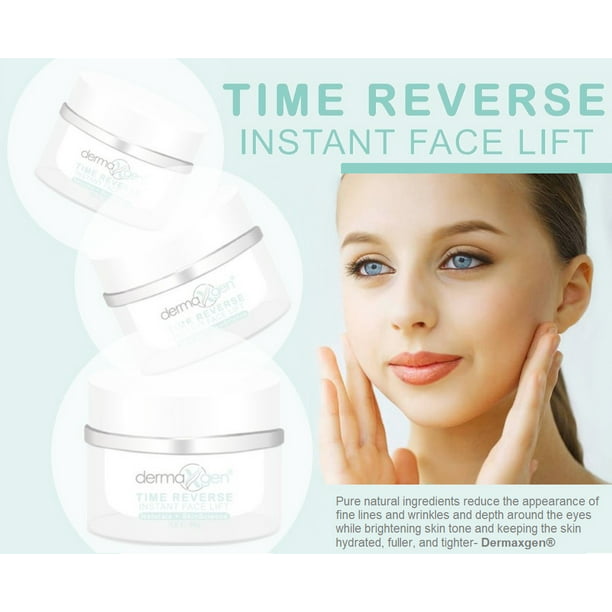 TIME REVERSE INSTANT FACE LIFT + PURE ORGANIC Powerful Triple Combination Cream/Reduce Sun Spots, Facial AGED Wrinkles