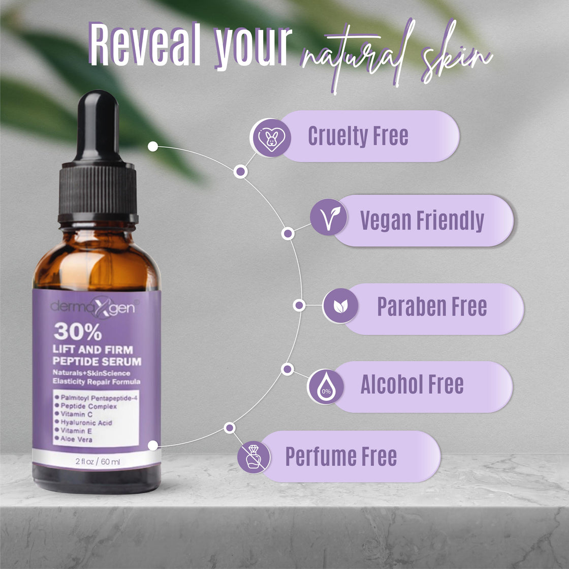 DERMAXGEN 30% Lift and Firm Serum Matrixyl 3000, Hyaluronic Acid Anti-Aging /Wrinkle Collagen - 2 Fl Oz