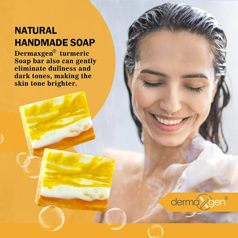 TURMERIC Soap Bar | Organic Ingredients Calendula + Aloe Vera + Shea Butter + Olive Oil + Zingiber + Coconut Oil For Face And Body Cleanser For Men, Women And Teens - 100GM
