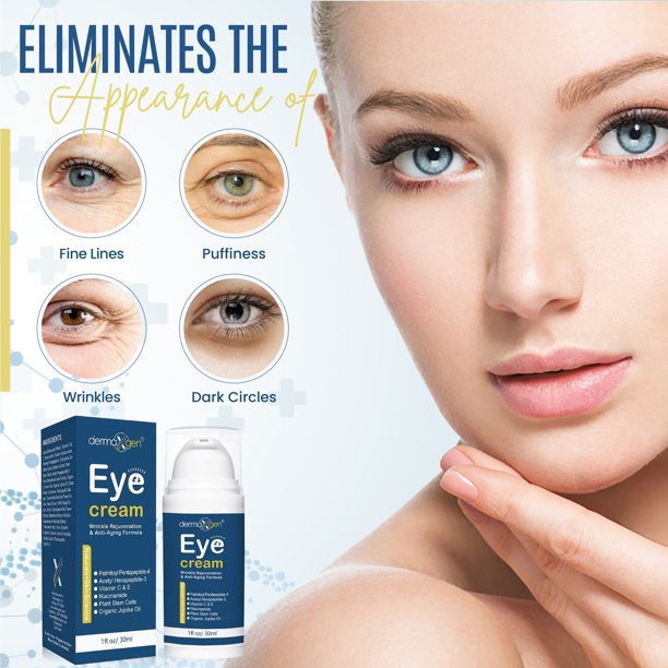 DERMAXGEN - Eye Cream Treatment for Dark Circles, Under Eyes to Smooth Fine Lines, Eliminate Dark Circles, and eye Bags, Moisturizing Eye Gel for Women's and Men.