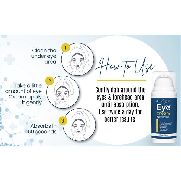 DERMAXGEN - Eye Cream Treatment for Dark Circles, Under Eyes to Smooth Fine Lines, Eliminate Dark Circles, and eye Bags, Moisturizing Eye Gel for Women's and Men.