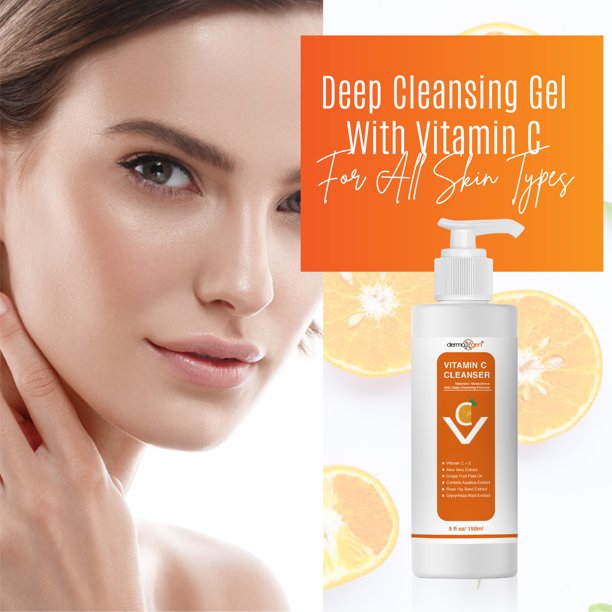 Vitamin C Facial Cleanser - DEEP SKIN CLEANSING FORMULA - Anti Aging, Breakout & Blemish, Wrinkle Reducing - Clear Pores For OILY/NORMALSKIN Organic & Natural Ingredients
