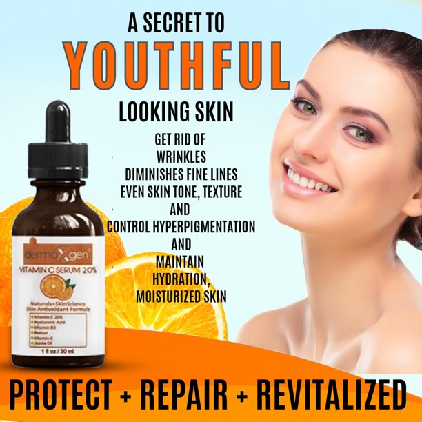 dermaXgen® PURE ORGANIC Vitamin C 20% + Retinol + Hyaluronic Acid ANTI-AGING SERUM - 1 FL OZ