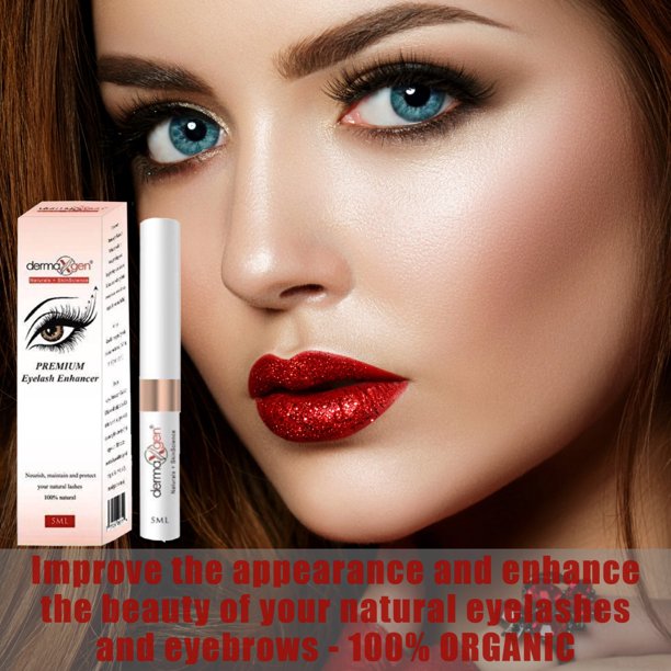 Dermaxgen Premium Eyelash Enhancer- Pure Organic - Enhancement For Longer, Fuller & Thicker Lashes & Eyebrows - 5ML