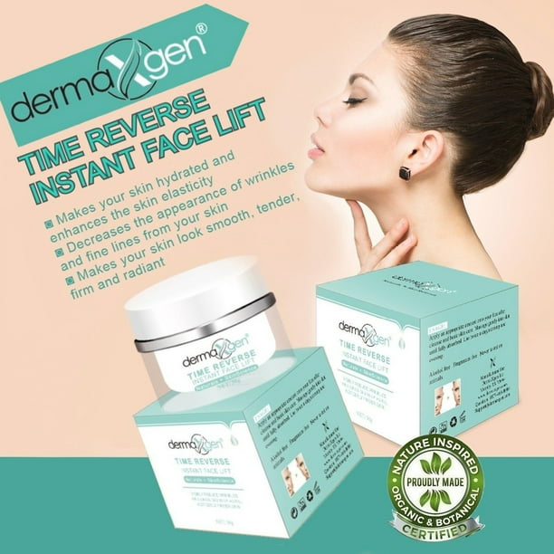TIME REVERSE INSTANT FACE LIFT + PURE ORGANIC Powerful Triple Combination Cream/Reduce Sun Spots, Facial AGED Wrinkles