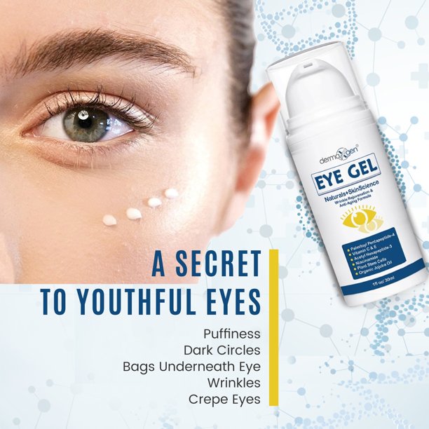 EYE BAG REMOVER, PUFFINESS, Wrinkles, Fine Lines, Dark Circles, 100% ORGANIC Ingredients, With Matrixyl 3000, Hyaluronic Acid, Jojoba Oil, Plant Stem cells and More, Firming Eye Gel - 1 FL OZ.