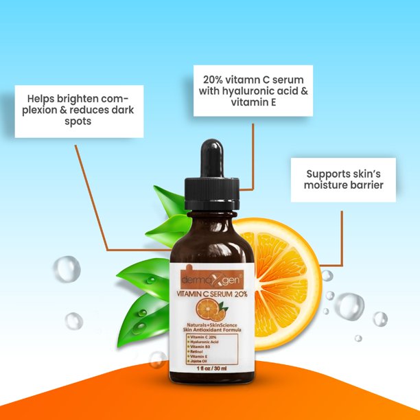 dermaXgen® PURE ORGANIC Vitamin C 20% + Retinol + Hyaluronic Acid ANTI-AGING SERUM - 1 FL OZ