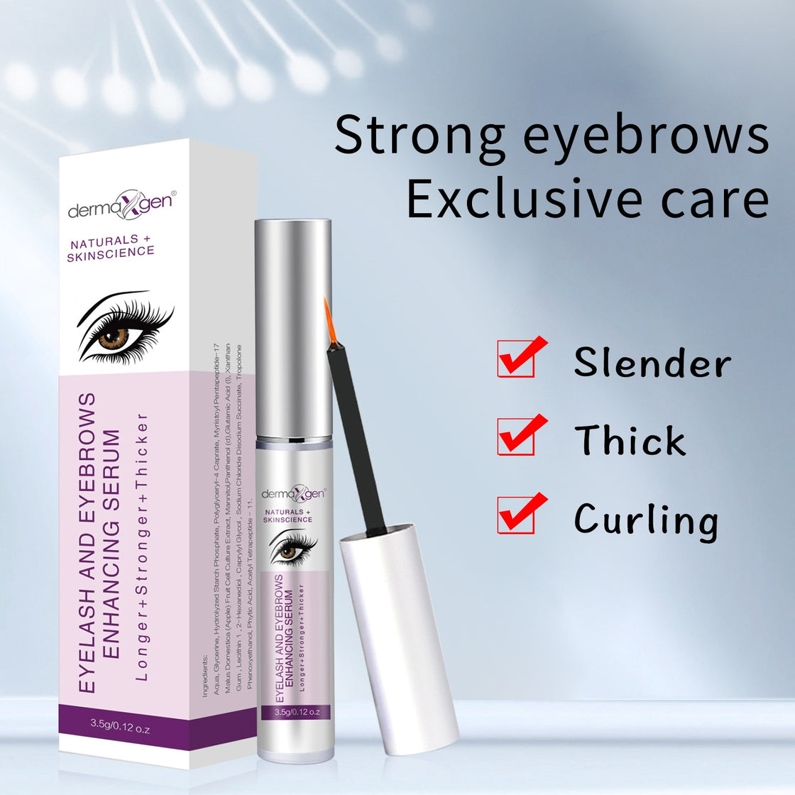 Eyelash Growth Serum- Pure Organic - Enhancement For Longer,Fuller & Thicker Lashes and Eyebrows