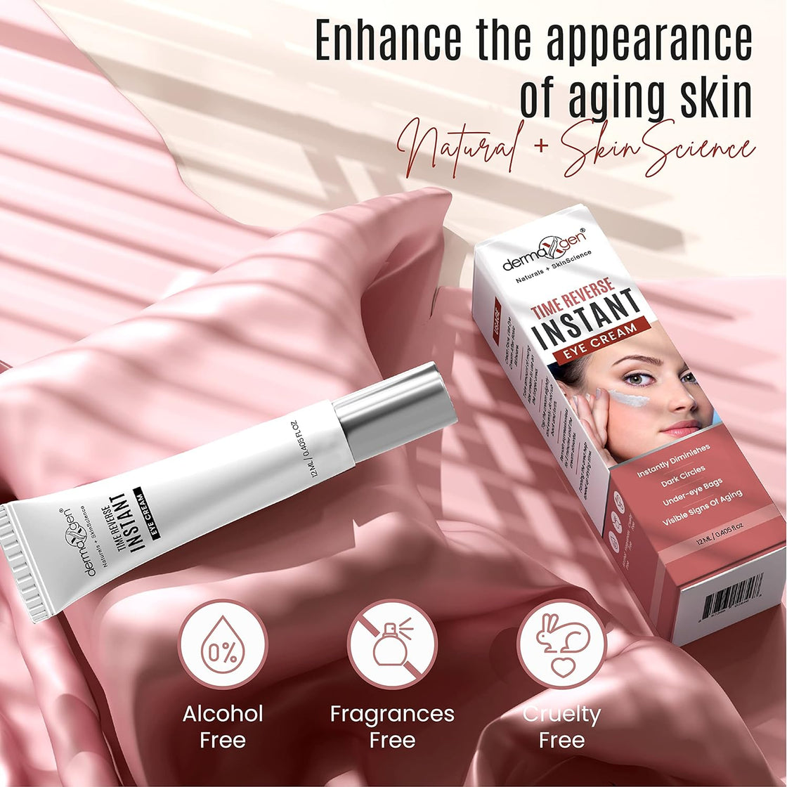 Dermaxgen INSTANT EYEBAG REMOVER (12ML) TIME REVERSE Anti-Aging, Reduce Dark Circles, Puffiness, Eye Bags, Wrinkles.