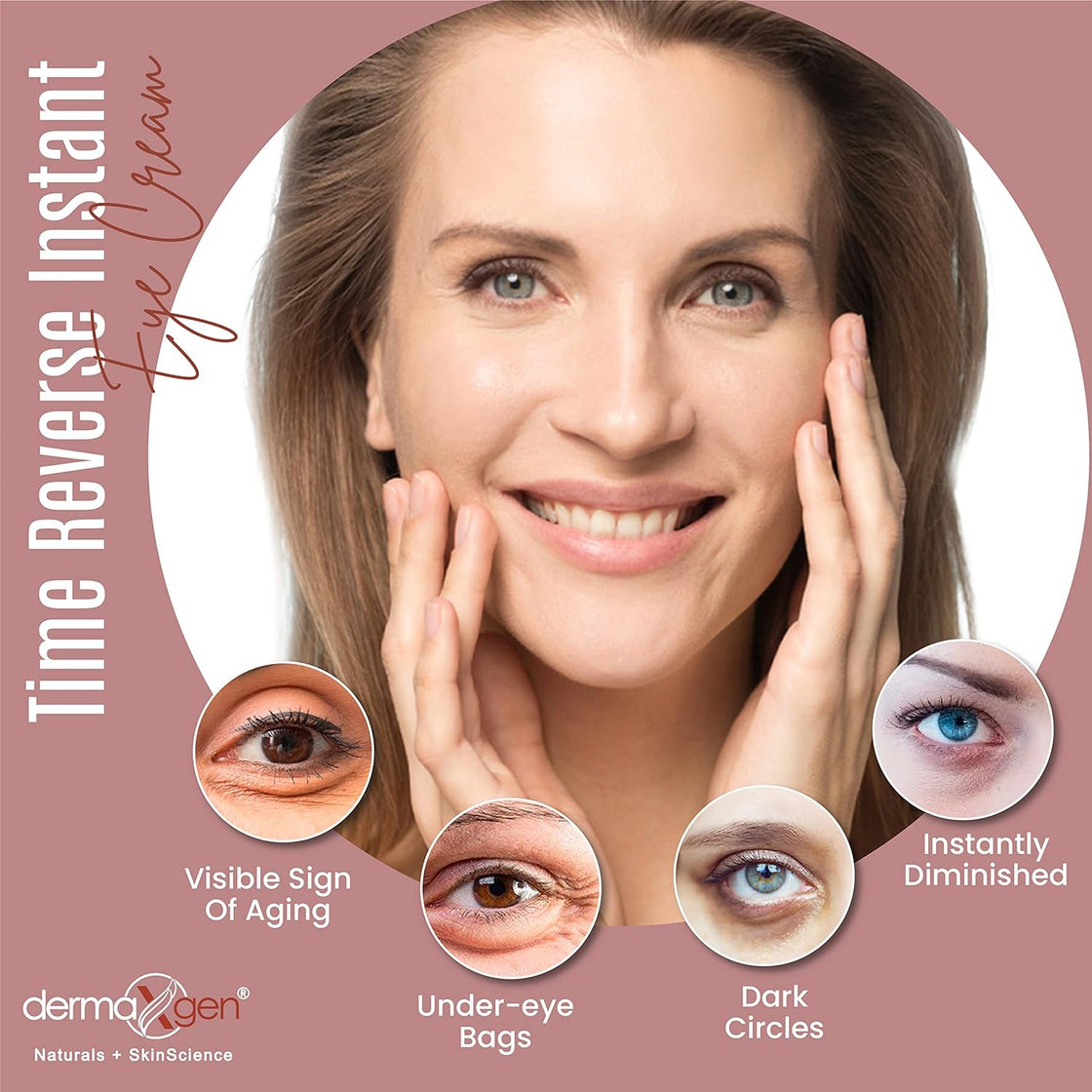 Dermaxgen INSTANT EYEBAG REMOVER (12ML) TIME REVERSE Anti-Aging, Reduce Dark Circles, Puffiness, Eye Bags, Wrinkles.