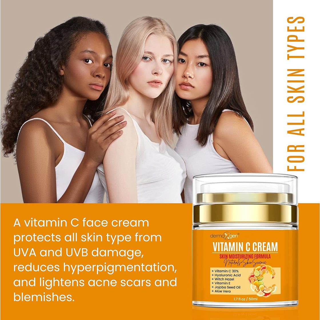 30% VITAMIN C Skin moisturizing Formula + Hyaluronic Acid + Witch Hazel + Vitamin E Jojoba Seed Oil + Aloe Vera for Reduces the Appearances of Wrinkles, Fine Lines and Dark Spots