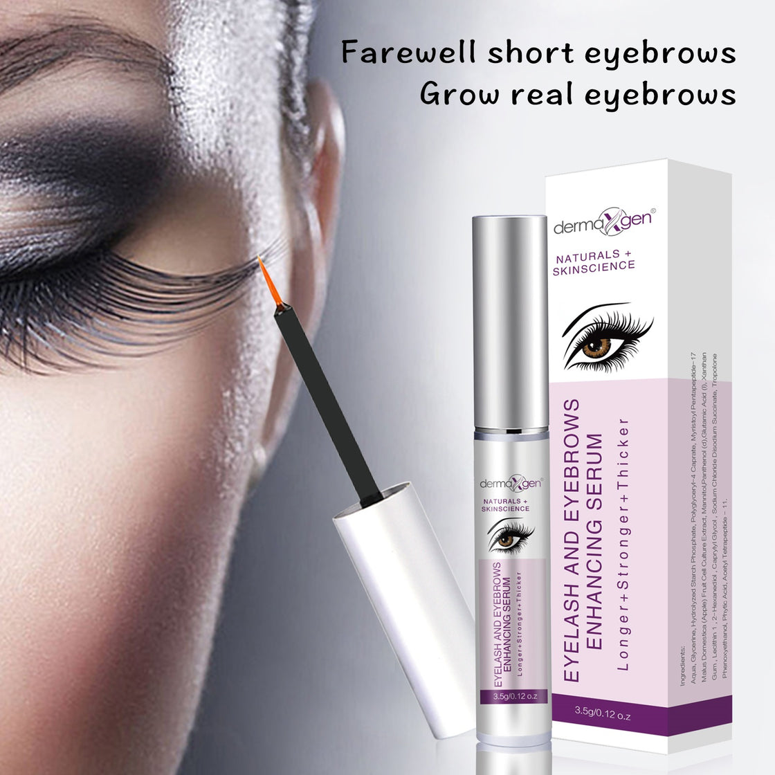 Eyelash Growth Serum- Pure Organic - Enhancement For Longer,Fuller & Thicker Lashes and Eyebrows