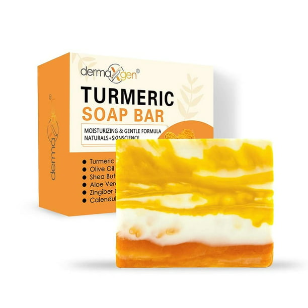 Organic TURMERIC Soap Bar | Pure Natural Handcrafted Skincare, Face & Body Cleanser | Blemish Control, Reduce Acne, Radiant Skin, Evens Tone, Fades Scars, Sun Damage, Age Spots - 7 oz