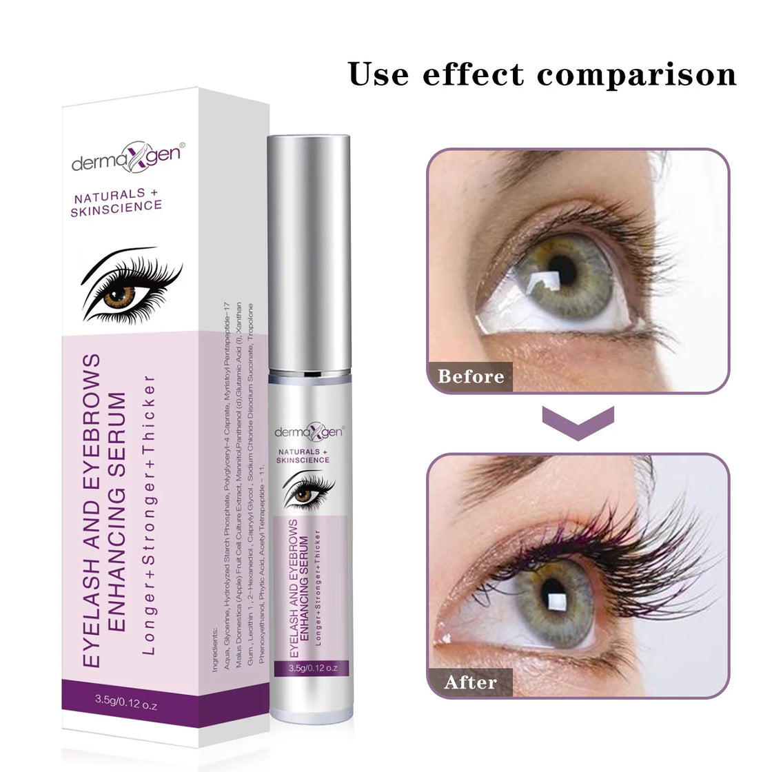 Eyelash Growth Serum- Pure Organic - Enhancement For Longer,Fuller & Thicker Lashes and Eyebrows