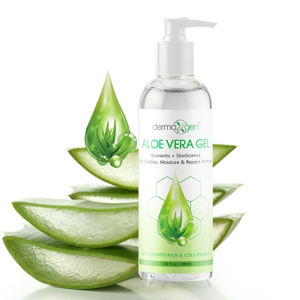 Aloe Vera Gel - 100% PURE ORGANIC Soothing Moisturizer, for Face , Hair and Body 250ml/16 Fl. Oz.