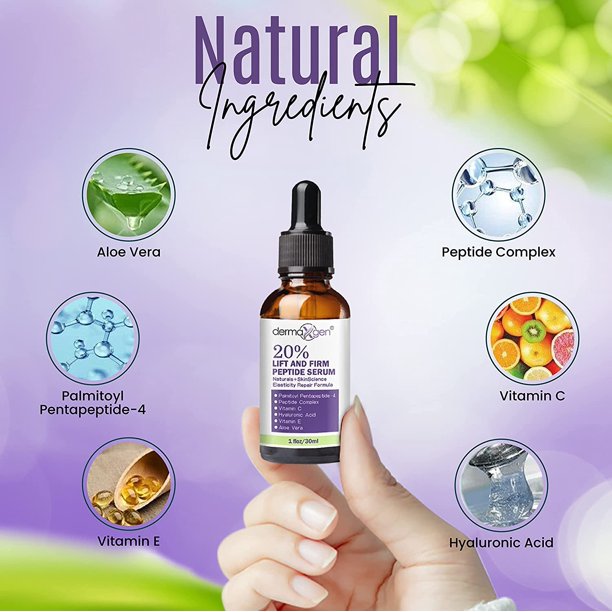 DERMAXGEN 20% Lift and Firm Serum Matrixyl 3000, Hyaluronic Acid Anti-Aging /Wrinkle Collagen - 2 Fl Oz