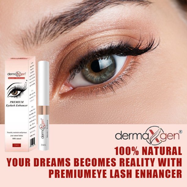 Dermaxgen Premium Eyelash Enhancer- Pure Organic - Enhancement For Longer, Fuller & Thicker Lashes & Eyebrows - 5ML