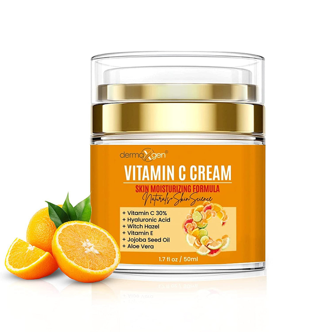 Dermaxgen Vitamin C Complete Facial Care Anti-Aging Set with Cleanser, Moisturizer and Serum for Wrinkles, and Dark Spots. Day & Night Skincare Gift Set
