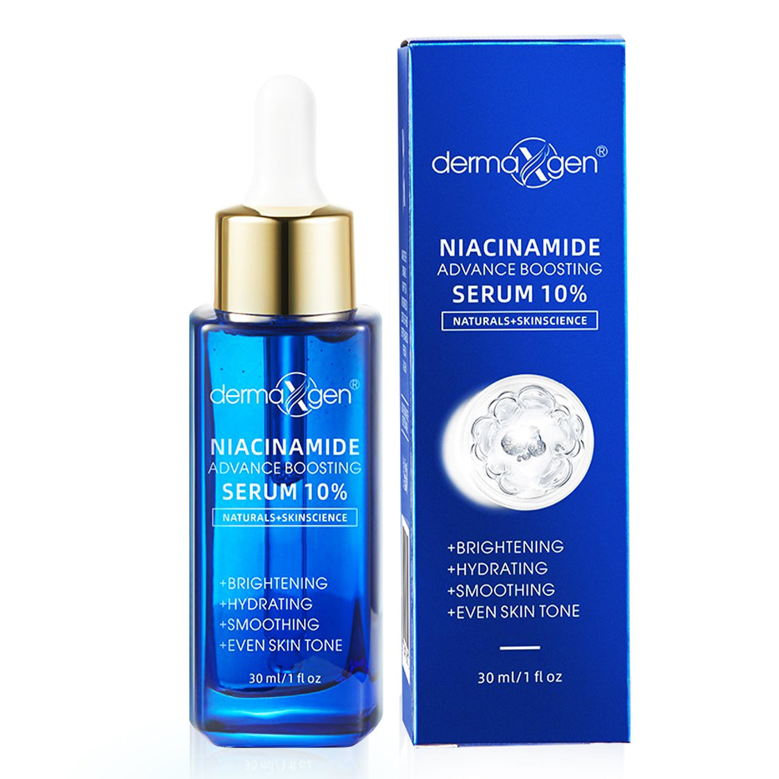 Dermaxgen 10% Niacinamide Serum for Smooth, Bright & Youthful Skin, Pore Reducer + Uneven Skin Tone Treatment, Treat Dark Spots, Diminishes Acne Prone, Skin Balancing, Restores Elasticity