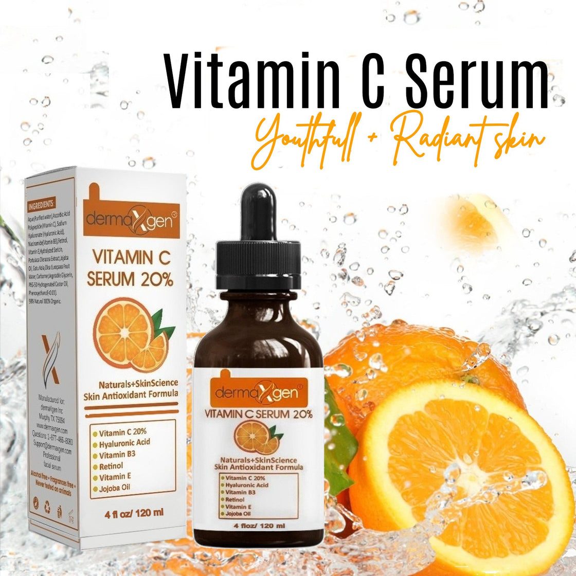 Pure Vitamin C 20% Anti Aging Serum, Hyaluronic Acid, Vitamin A and Vitamin E Anti wrinkle rejuvenator- 2 fl oz
