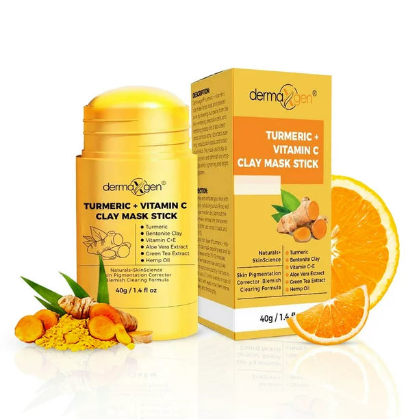 Turmeric + Vitamin C Mask Stick, Detox Clay Face Mask, Reduce Acne and Scars Mask, Boosts Circulation, Skin Brightening Mask Stick, Deep Clean Pore - Set of 3