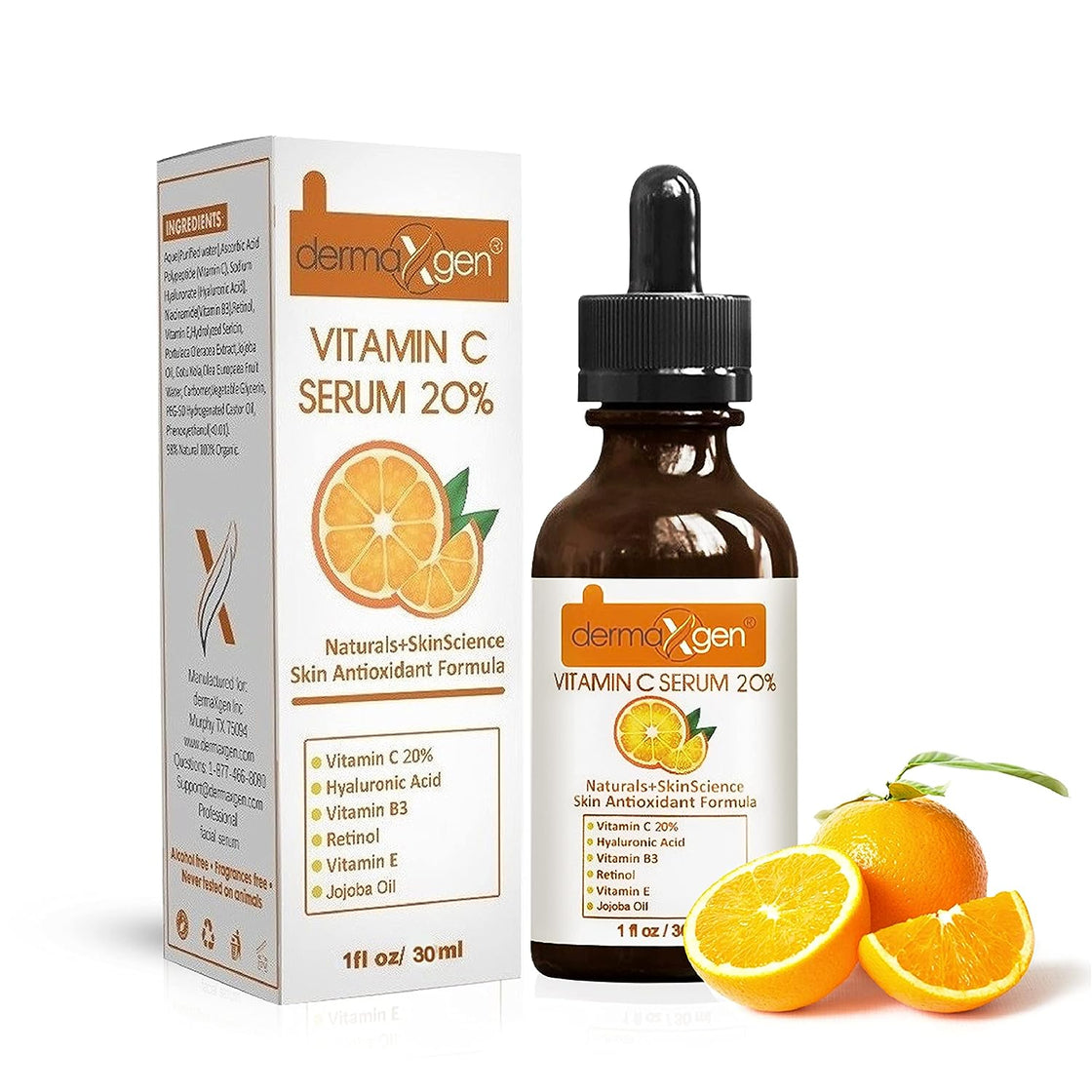 Pure Vitamin C 20% Anti Aging Serum, Hyaluronic Acid, Vitamin A and Vitamin E Anti wrinkle rejuvenator- 2 fl oz